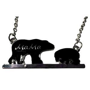 Mama Bear with 1 Cub Necklace